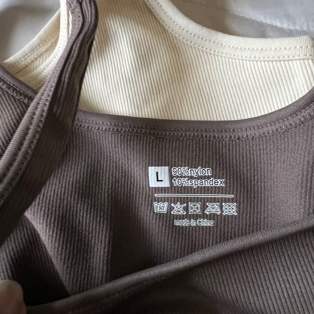 Brown and Cream full body Ribbed Tank Top with crotch naps 3 colors included